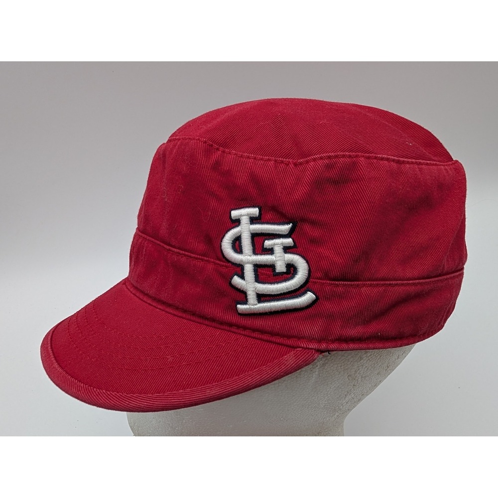 St Louis Cardinals MLB Fan Favorite Womens Red Cadet Military Style Hat Cap Adj.
